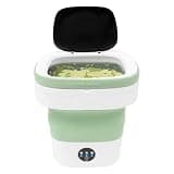 Portable Washing Machine, 12L Mini Foldable Washing Machine with Spin Basket, Small Collapsible Laundry Washer for Underwear Baby Clothes Socks, 3 Modes Deep Cleaning, Apartment Dorm RV Travel, Green