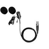 Replacement Lavalier Clip-on Microphone for Shure ULXD1 Bodypack Transmitter Wireless Microphone, Cardioid, Mini TA4F 4-Pin Connector, Black