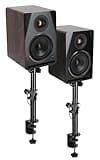 Rockville APM6D V2 Bundle: Pair 6.5-in 400W Peak/100W RMS Active Powered Studio Monitor Speakers-Darkwood, Pair of DMS75 Studio Monitor Speaker Stands, 2-Items