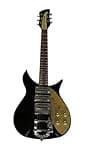 Solid Body Electric Guitar, Black Retro Style with Gold Pickguard & 3 Pickups, Tremolo Tailpiece for Rock Stage Performance (Guitarra Electrica)