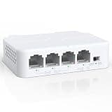 YuanLey 4 Port PoE Extender with 3 PoE Out, IEEE 802.3af/at Mini 4 Channel Repeater 100Mbps, Wall and Din Rail Mount Passthrough Switch/Booster, Plug and Play