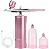 Oxygen Facial Machine – Handheld High Pressure Mist Spray Steamer for Skin Rejuvenation, Deep Cleaning, and Moisturizing – Portable, Rechargeable Airbrush for Home and Beauty Salon Use (Pink)