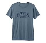 Milwaukee Wisconsin Vintage Sports Retro OS1 Navy Design Premium Tri-Blend T-Shirt