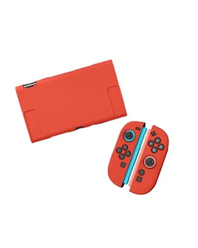 Case for Nintendo Switch 2, yystao TPU Protective Frosted Cover Compatible with Nintendo Switch 2, Matte Finish Split Protective Case, Dock-Compatible, Red