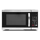 Smad Countertop Microwave Oven 1000 Watts, Digital Ovens 1.1 Cu. Ft with 10 Power Levels, 6 One-Touch Presets, Express Cooking, Eco Mode, Child Lock, Easy Clean, Large Capacity, Stainless Steel Black