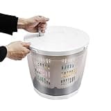 Hand Crank Washing Machine 2 in 1, Non-Electric Portable Mini Compact Washer and Spin Dryer, Manual Traveling Laundry Machine for RV, Camping, Apartment, Dorm (Grey)