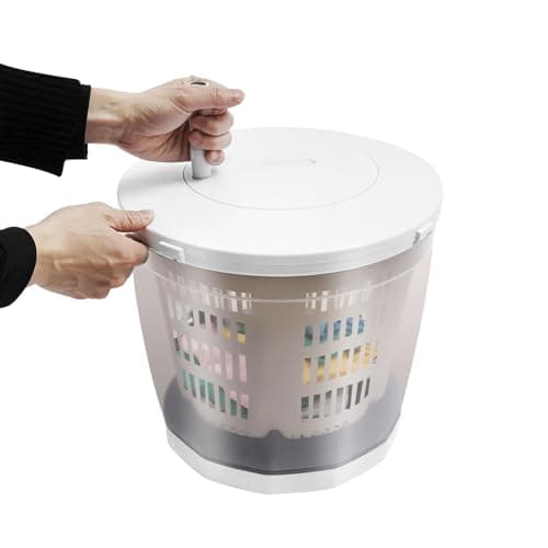 Hand Crank Manual Washing Machine, 2 in 1 Non-Electric Mini Portable Washer Spin Dryer, Compact Clothes Laundry Washer for RV Travel Camping Dorm Home Use, 4.4lbs Capacity