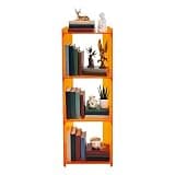 awolsrgiop Acrylic Bookcase, 3 Tier Cube Storage Bookshelf Standing Display Bookshelf Corner Storage Shelves Display Shelf Home Decor Furniture for Living Room, Bedroom, Office Orange