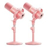 MAONO PD200W Hybrid Wireless Podcast Equipment Bundle for 2, XLR USB Dynamic Microphone Kit with 2 Desktop Stand, Software, Noise Cancellation, for Co-hosted Podcast, Vocal Recording, Pink