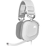 Corsair HS80 RGB USB Premium Gaming Headset with Dolby Audio 7.1 Surround Sound (Broadcast-Grade Omni-Directional Microphone, Memory Foam Earpads, High-Fidelity Sound, Durable Construction) White