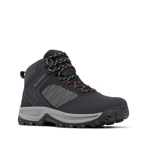 Columbia Mens Transverse Waterproof Hiking Boot, Black/Mountain Red, 10
