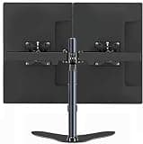TV Bracket, Dual Monitor Stand Mount, Freestanding Height Adjustable Two Arm Monitor Mount for 2 Monitors Fits 17 to 32 Inch Monitor TV Mount TV Stand