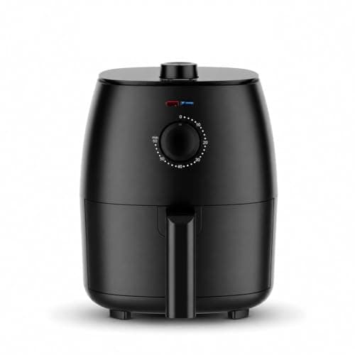 SKYREN 2.2 Qt Compact Air Fryer Oven, Arctic Black, Nonstick Basket, Adjustable Temperature & Timer, Countertop Cooking Appliance for Quick Everyday Meals