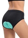 ARSUXEO Women's 4D Padded Bike Underwear Cycling Shorts Biking Bicycle Briefs Padding Black Green Size Large