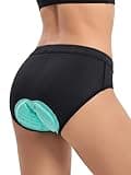 ARSUXEO Women's 4D Padded Bike Underwear Cycling Shorts Biking Bicycle Briefs Padding Black Green Size Large