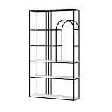 Modern Metal Bookshelf Organizer for Living Room or Office Tall Freestanding Bookcase with Multi Layer Shelves Nordic Style Decorative Storage Rack Floor to Ceiling Design (Black 120 * 30 *