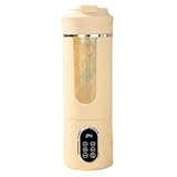 Portable Juicer USB Rechargeable, Functional Blender Smoothies and Shakes, Compact Personal Juice Extractor with Powerful Motor, to Travel Cup Home Office Gym White(Yellow)