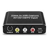 Video to USB-C 1080P 60FPS Audio Video Capture & Live Streaming Device, HDMI AV RCA S-Video VHS to Digital Converter, with Loop Out, for VCR Camcorder DVD OBS Gaming Systems, USB-C Plug & Play