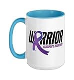 Alzheimer's Dementia Awareness Support Warrior Alzheimer's Ceramic Mug, Blue/White, 15oz