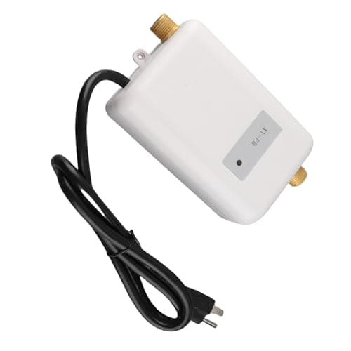Masyrt Electric Water Heater G1/2 Port Compact Portable with Brass Inlet Outlet Vertical Mounting for Kitchen Apartment Bathroom RV (US Plug 110V)