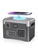 Portable Power Station 192Wh Outdoor Generator with AC Outlet 100W(200W Surge) Power Bank for Home Backup Outdoor Emergency RV Van Hunting, 3.9lb, Music Player&LED Lights LiFePO4 Battery