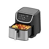 8.45-Quart Electric Air Fryer, Adjustable Temperature, Touch Panel Control, One-Touch Cook Functions, And 360° Rapid Cooking, 1700 Watt Power - Stainless Steel Baske
