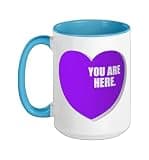 Purple You Are Here WT Purple Graphic Ceramic Mug, Blue/White, 15oz