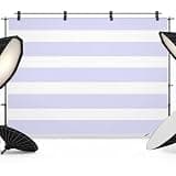 Purple Striped Backdrop 7x5ft Modern Classic Horizontal Stripes Photography Backdrop Fabric Photoshoot Background Tapestry Banner for Birthday Baby Shower Decoration Party Video Photo Studio Props