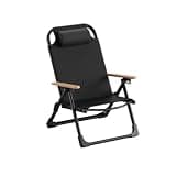Folding Sun Lounger/Portable Camping Bed with 5-Position Adjustable Backrest Suitable for Garden/Indoor/Outdoor(Black)