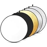 Kalofaye 5-in-1 Light Reflector 32 Inch/80 cm Photography Diffuser Collapsible Portable with Bag,Gold Silver White Black Translucent for Studio and Outdoor Lighting (32'' (80cm))