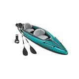 INTEX 66306EP Challenger K2 Inflatable Kayak Set: Includes Deluxe 86in Aluminum Oar and High-Output Pump – Adjustable Seat with Backrest – Removable Skeg – 2-Person – 400lb Weight Capacity