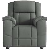GKHPYURE Manual Recliner Chair Dark Gray Fabric with 135 Degree Tilt, Side Pocket, Wood and Metal Frame, Thick Padded Seat and Armrests