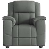 GKHPYURE Manual Recliner Chair Dark Gray Fabric with 135 Degree Tilt, Side Pocket, Wood and Metal Frame, Thick Padded Seat and Armrests