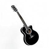Gloss Wine Red Acoustic Guitar, 40 Inch Basswood Folk Jita, Beginner Musical Instrument(Black)