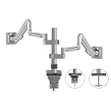 Dual Monitor Arm Mount for 32 Inch Screens, Fully Adjustable Desk Mount with Tilt, Swivel, Rotation, VESA 75/100mm Compatible, Supports 4.4-19.8 Lbs