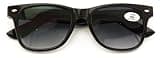 V.W.E. Classic Progressive Bifocal Reading SunGlasses - No Line or Bubble Reader - Clear on Top (Black, 2.00, x)