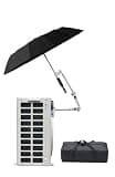 WAWO Adjustable HVAC Umbrella with Base, 12-Rib Outdoor Sun Shade for Unit Protection, Waterproof & UV Resistant Cover for Work, Keep Cool and Dry