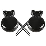 2 Pcs Spanish Castanets, Black Hardwood Flamenco Castanets with Hand Rope, Wooden Percussion Instrument for Early Education, Rhythm Training, Stage Performance