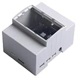 ABS DIN Rail Mount Case for Raspberry Pi 4B 3B with Transparent Window Slide Lock Wall Hanging Protection Enclosure(Pi3B+fan+cooling)