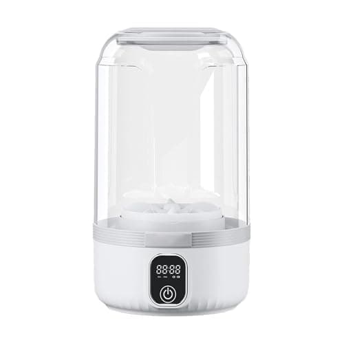Wireless Mini Underwear Washing Machine, 1.5L Capacity, With LED Smart Display, Portable Home Washing Machine For Baby Clothes Socks Small Garments(Size:5.7 * 5.7 * 3.15in,Color:White~A)