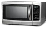 1.3 Cu Ft 1000W Countertop Microwave With 10 Power Levels, Digital Timer, Pull Handle Door Lock, Stainless Steel
