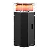 DoCred 35" H Outdoor Patio Heater, 2 in 1 Propane Smokeless Fire Pit Heater for Backyard, Garden, Deck, Party
