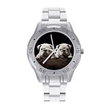 NTVOWPZO Three-Hand Analog Stainless Steel Watches for Men Easy Reader