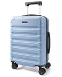 LIGHT FLIGHT Carry On Luggage 22x14x9 Airline Approved, Expandable Carry On Suitcases with Wheels, Lightweight Luggage, Durable Hard Shell 20 Inch Rolling Suit Case for Men Women Travel,Light Blue