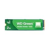 Western Digital 2TB WD Green SN350 NVMe Internal SSD Solid State Drive - Gen3 PCIe, QLC, M.2 2280, Up to 3,200 MB/s - WDS200T3G0C