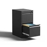 Kiwaou 2 Drawer Vertical File Cabinet, Metal Locking Office Home Storage for Letter Legal A4 Files, Steel Anti-Tilt Design