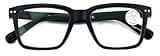 V.W.E. Men Matte Bold Progressive Reading Glasses - Clear Zero Power On Top - No Bubble or Line Reader CR16 (Black, 1.50, x)