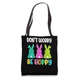 Dont Worry Be Hoppy Easter Bunny Tote Bag