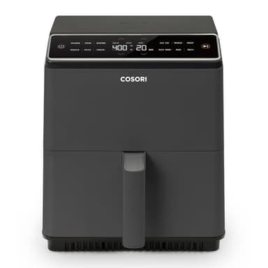 Cosori Air Fryer 6.8-Qt, 12 One-Touch Functions, Dual Heating Elements for Even Cooking, Ceramic-Coated Nonstick Basket, Dishwasher-Safe, 1750W, Family Size for 4-6, Gray