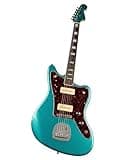 39 Inch Solid Body Electric Guitars, Teal Metallic Offset Guitar with Pickups, Block Inlays & Tremolo, Guitarra Electrica for Indie Rock & Stage